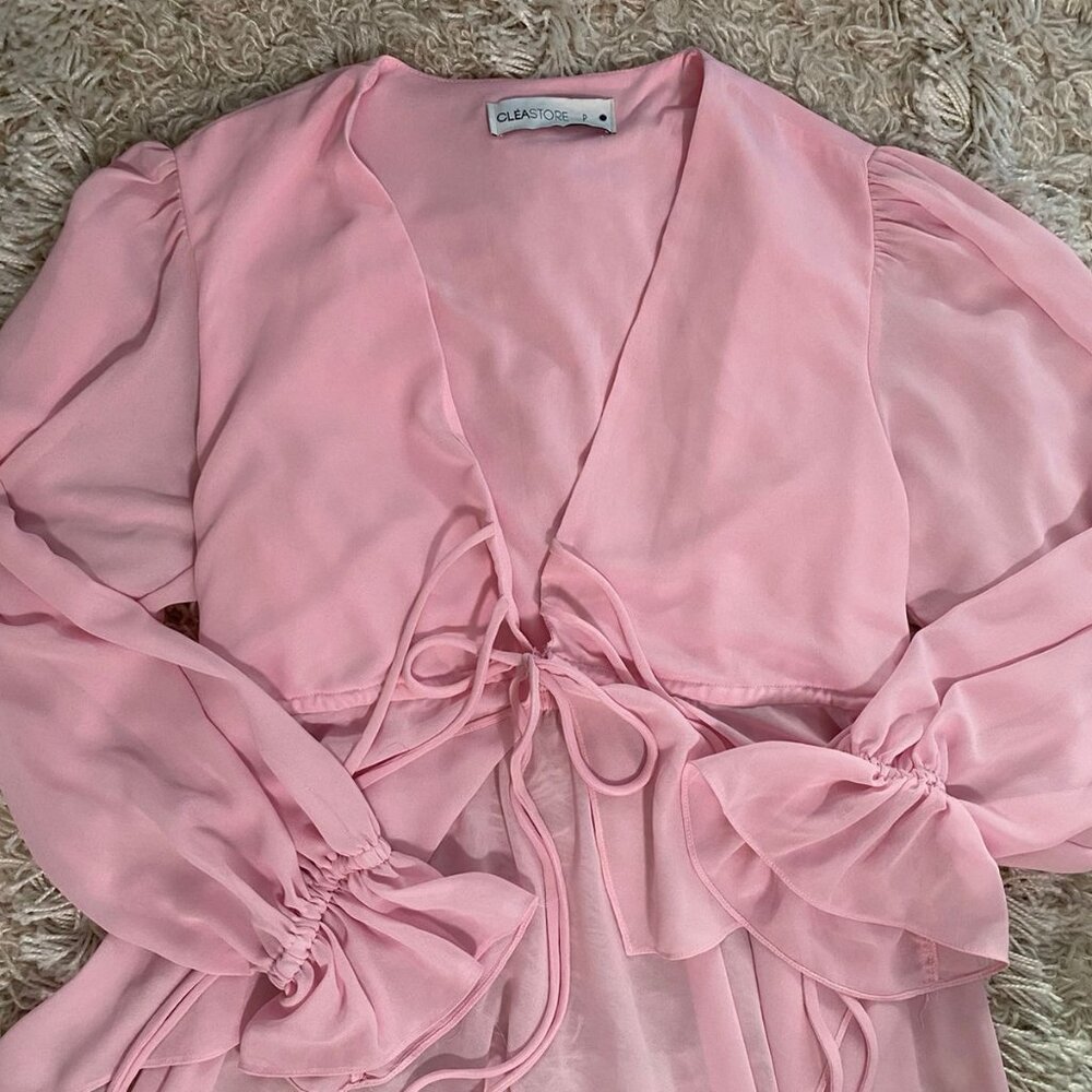 Blush Long Blouse/Overlay